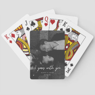 Elegantes 5. Hochzeitsjubiläumsfoto von Paaren Spielkarten