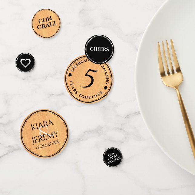 Elegantes 5. Jubiläum der Hochzeit von Holz Konfetti (Gruppe)