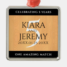 Elegantes 5. Jubiläum der Hochzeit von Holz Ornament Aus Metall