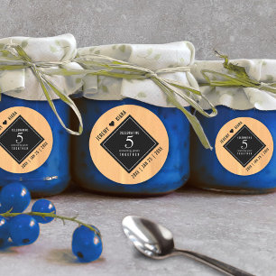 Elegantes 5. Jubiläum der Hochzeit von Holz Runder Aufkleber