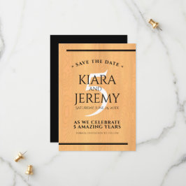 Elegantes 5. Jubiläum der Hochzeit von Holz Save The Date
