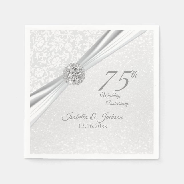 Elegantes 60./75. Diamant-Jubiläumsdesign Serviette (Vorderseite)