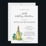 Elegantes 60. Geburtstag Weißes Party Einladung<br><div class="desc">Elegante 60. Geburtstag Weißwein Überraschung Party Einladung - für ihn oder sie,  mit Weißwein,  Blattwerk und Trauben mit Weinglas. Die perfekte Einladung für ihre besondere 60. Geburtstagsfeier.</div>