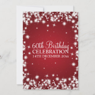 Elegantes 60. Geburtstags-Party-Winter-Schein-Rot Einladung