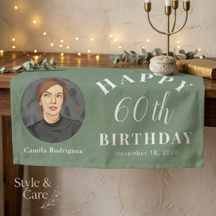 Elegantes 60. Geburtstagsbanner mit Foto Banner