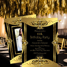 Elegantes 60. Geburtstagsparty Foto Gold Black