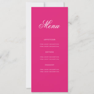 Elegantes 60. Geburtstagsparty Menü Gold Hot Pink Einladung