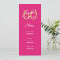 Elegantes 60. Geburtstagsparty Menü Gold Hot Pink