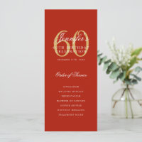Elegantes 60. Geburtstagsparty-Programm Red Gold