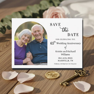 Elegantes 65. Hochzeitsjubiläumsfoto Save The Date