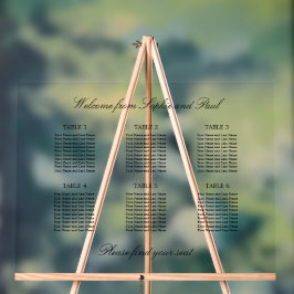 Elegantes 6 Tafelsiegeltafel Akryllisches Zeichen Acrylschild