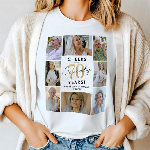 Elegantes 70. Geburtstags-Foto-Collage-T-Shirt T-Shirt