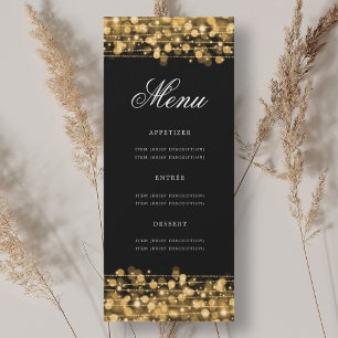 Elegantes 70. Geburtstagsparty Menü Gold Einladung