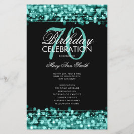Elegantes 70. Geburtstagsparty-Programm Aquamarine