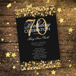 Elegantes 70. Geburtstagsparty-Programm Gold mit M