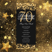 Elegantes 70. Geburtstagsparty-Programm Gold mit M