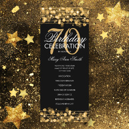 Elegantes 70. Geburtstagsparty-Programm Gold mit M Programm