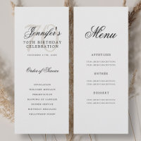 Elegantes 70. Geburtstagsparty-Programm + Menü