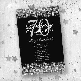 Elegantes 70. Geburtstagsparty Programm Silver Men Flyer