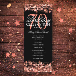 Elegantes 70. Geburtstagsparty Rose Gold Menü Programm