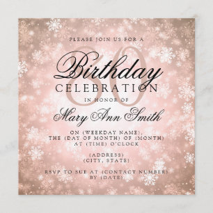 Elegantes 80. Geburtstags-Kupferwunder-Wunderland Einladung