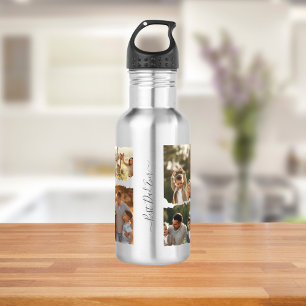 Elegantes 8-Foto-Familienkollektionsdesign Edelstahlflasche