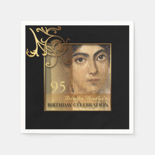 Elegantes 95. Geburtstags-Foto-Papierservietten Serviette