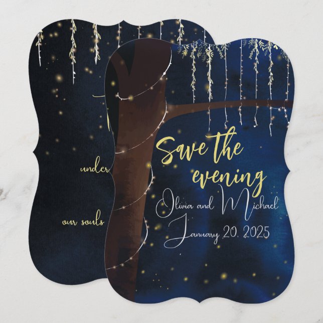 Elegantes Abend-Save-the-Date Save The Date (Vorne/Hinten)