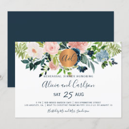 Elegantes Abendessen auf der mit Monogramm Probe Einladung