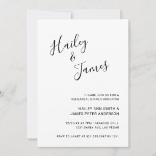 Elegantes Abendessen bei modernen Hochzeiten Probe Einladung