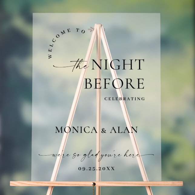 Elegantes Abendessen mit Minimalistischer MATTIERT Acrylschild (Neutral)