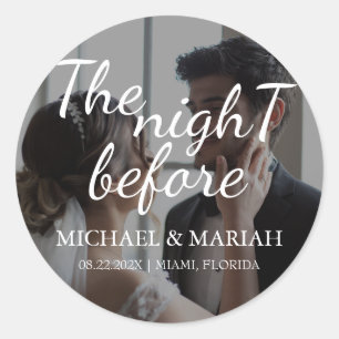 Elegantes Abendessen vor der Probe Foto Runder Aufkleber