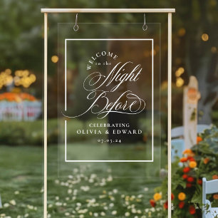 Elegantes Abendessen vor der Probe Willkommen Acrylschild