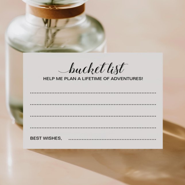 Elegantes Abschluss Bucket List Ideen Gästebuch Hinweiskarte (Von Creator hochgeladen)