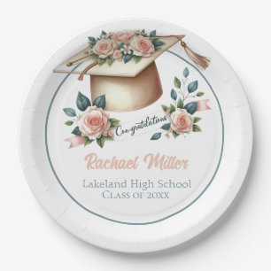 Elegantes Abschluss Celebration Design Pappteller