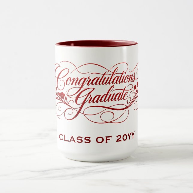 Elegantes Abschluss-Script-Design mit individuelle Tasse (Zentrum)