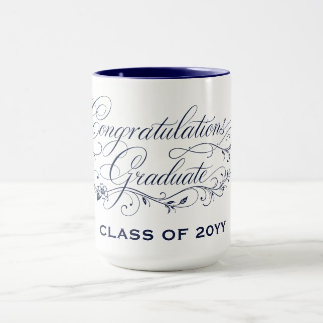 Elegantes Abschluss-Script-Design mit individuelle Tasse (Zentrum)