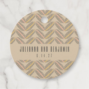 Elegantes Abstrakt Dots Muster Beige Custom Weddin Geschenkanhänger