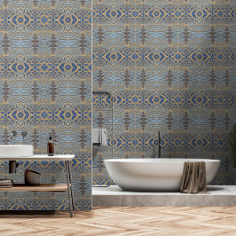 Elegantes Abstrakt geometrisches, modernes Blau un Tapete