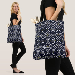 Elegantes Abstrakt geometrisches Muster in Navy Bl