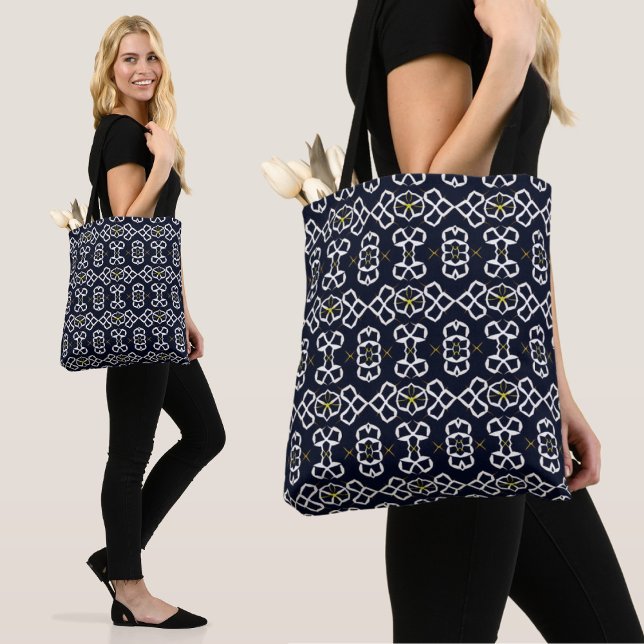 Elegantes Abstrakt geometrisches Muster in Navy Bl (Von Creator hochgeladen)
