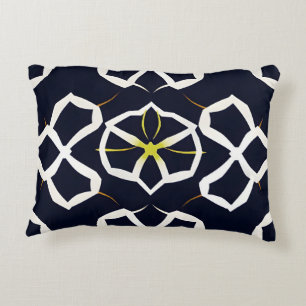 Elegantes Abstrakt geometrisches Muster in Navy Bl Dekokissen