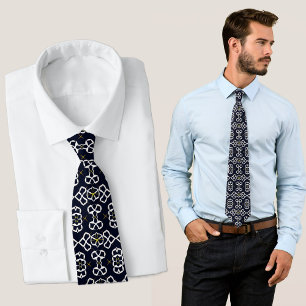 Elegantes Abstrakt geometrisches Muster in Navy Bl Krawatte
