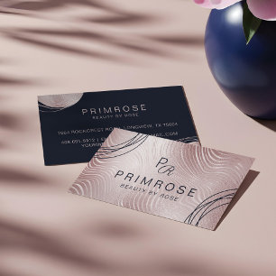 Elegantes Abstrakt Glam Rose Gold Luxury Monogram Visitenkarte