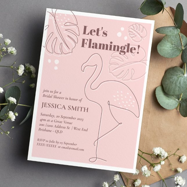 Elegantes Abstrakt Lasse Flamingle-Brautparty Einladung (Von Creator hochgeladen)