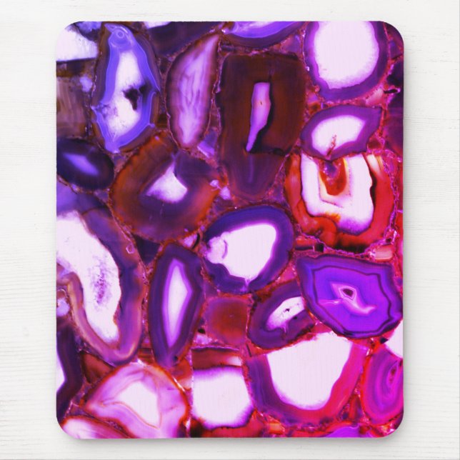 Elegantes abstrakt rosa lila Geodmuster Mousepad (Vorne)