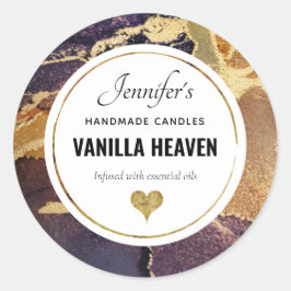 Elegantes Abstraktes Agate Alkoholgeschäft Runder Aufkleber