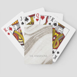 Elegantes Abstraktes Blassgoldenes Marmor Agate Spielkarten