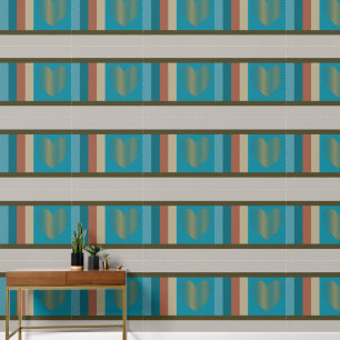 Elegantes Abstraktes blaues Wasser Braun Gran Café Tapete