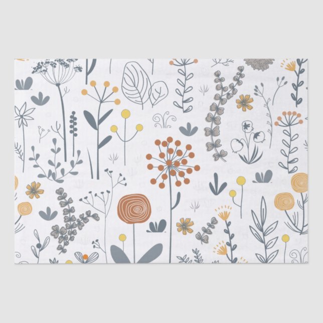 Elegantes Abstraktes, blumenfreies Muster Seidenpapier (Vorderseite)